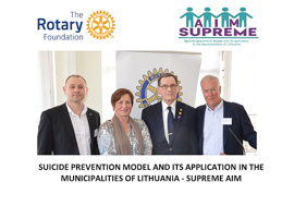 klubbens global grant prosjekt om selvmordsforebygging i Litauen.